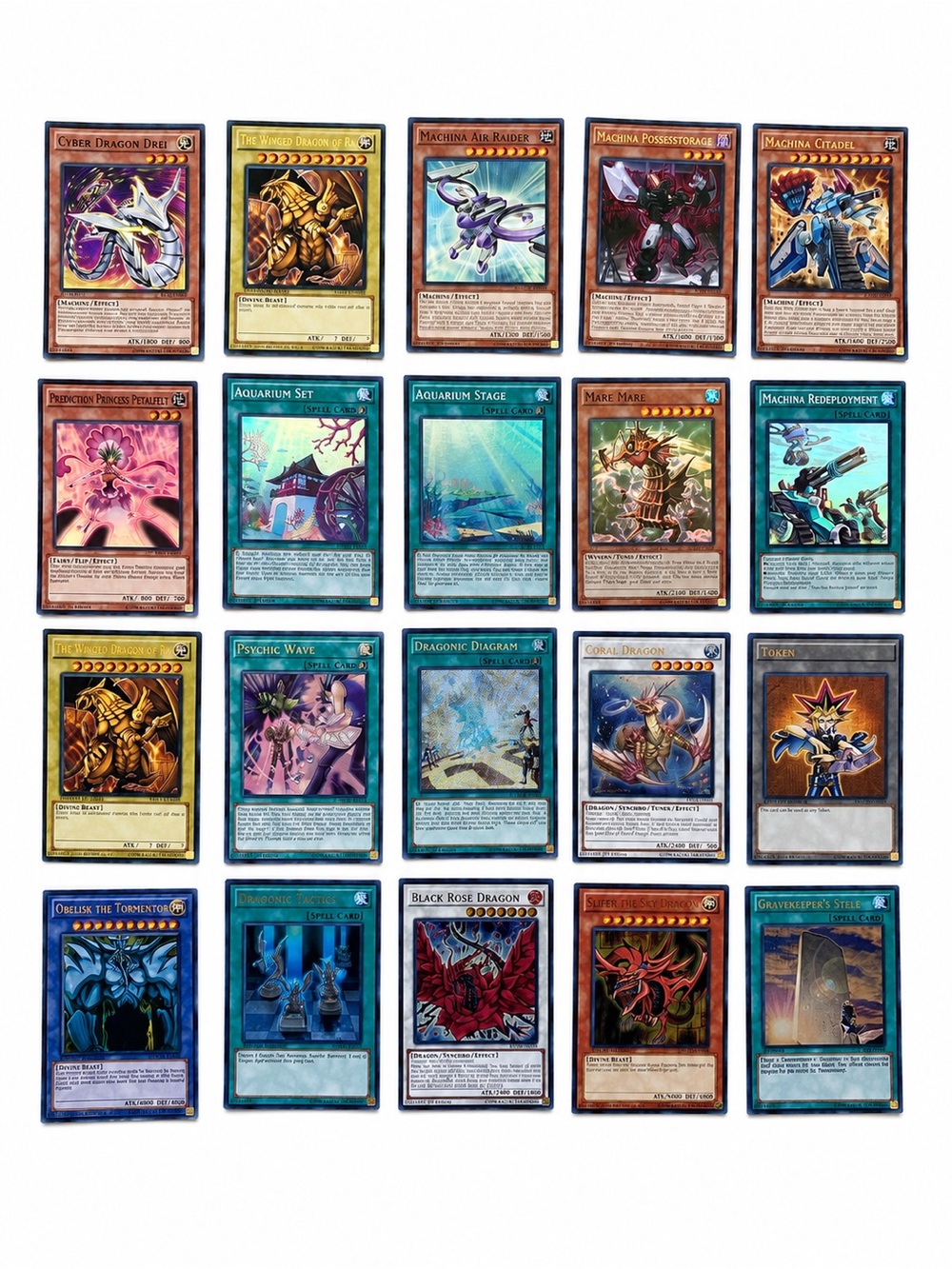 Holographic Yu-Gi-Oh! 20 Card Foil Lot God Cards Dragons Machina 1st Edition